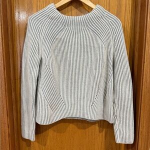 Athleta Women's Ribbed Crew Neck Sweater - Light Gray Sz S